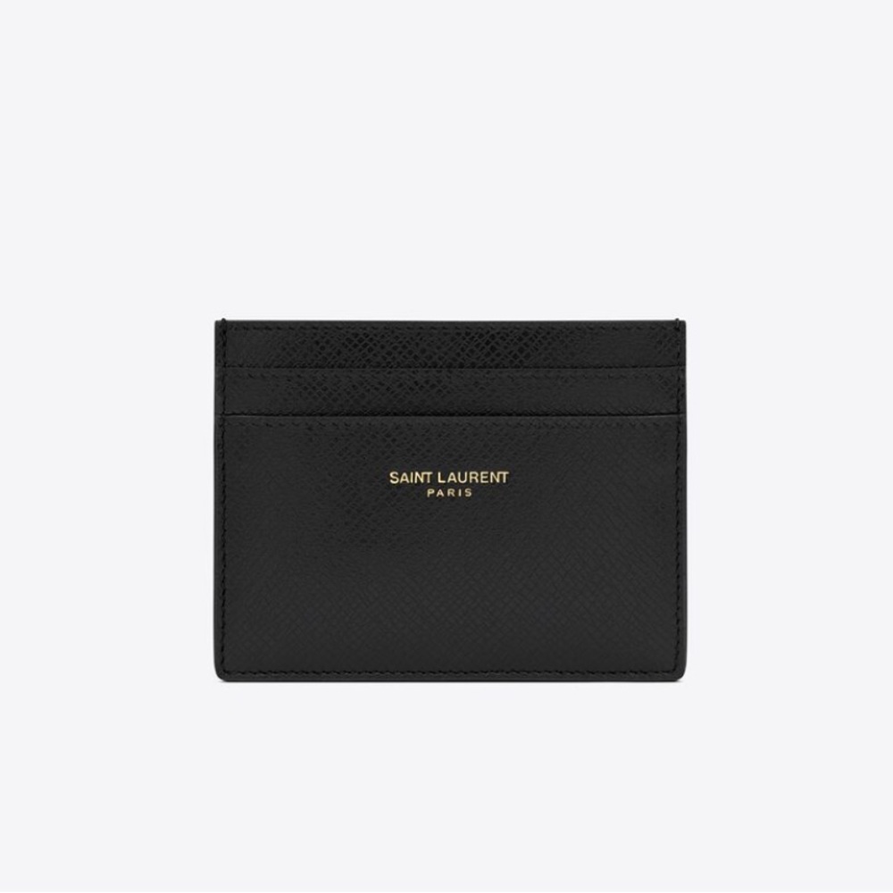 NWOT SAINT LAURENT PARIS CARD CASE IN COATED BARK LEATHER